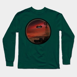 UFO Over Roswell Farm Long Sleeve T-Shirt